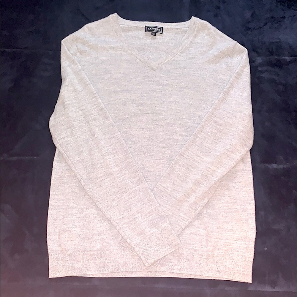 Express Gray V-Neck Sweater